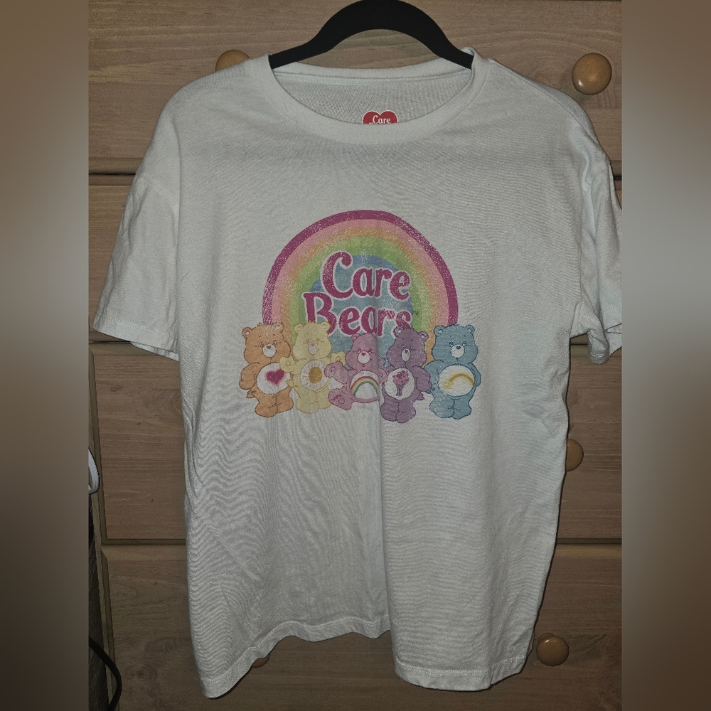Care Bears White Tee with Rainbow and Bears